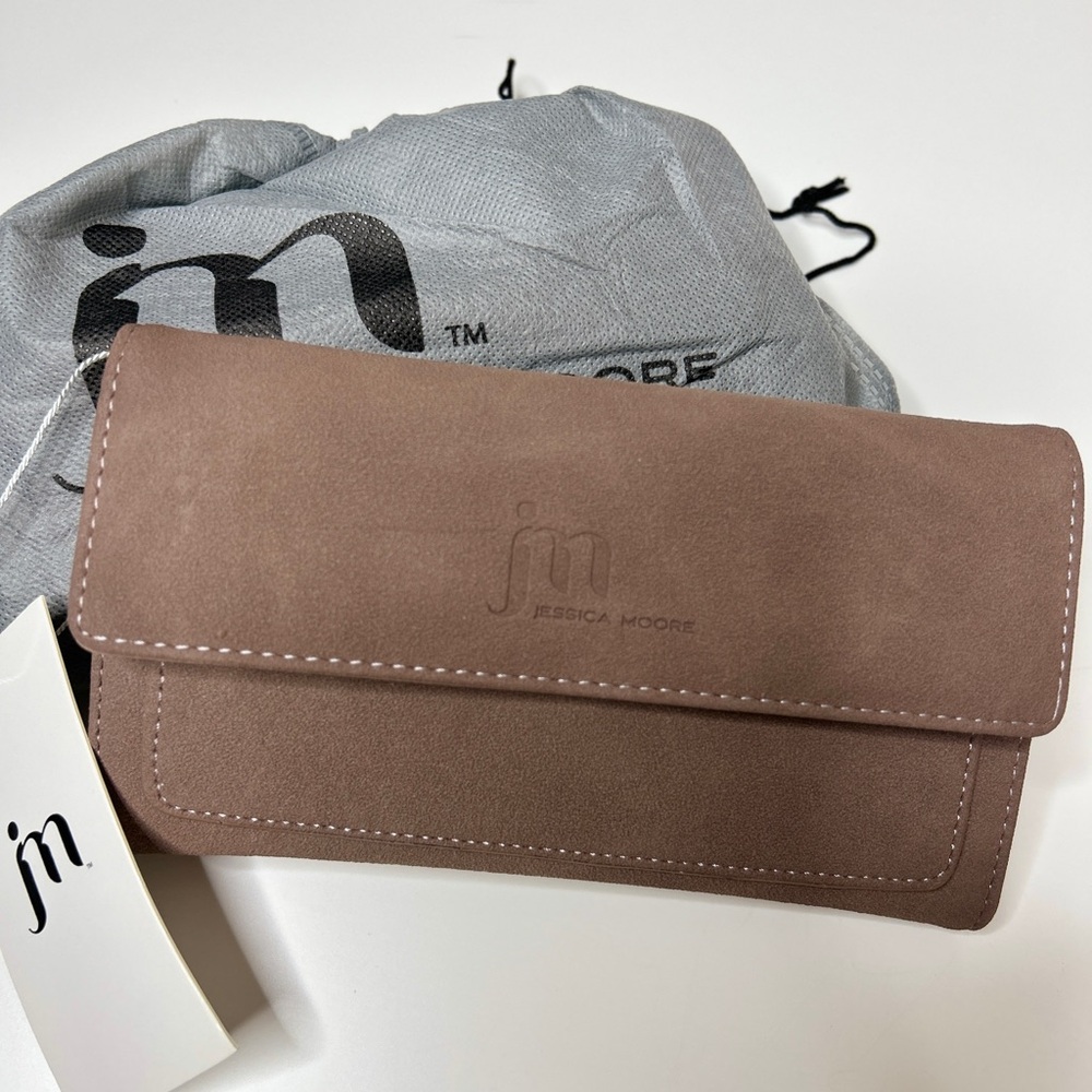 Jessica Moore Suede Wallet - Fawn Color
